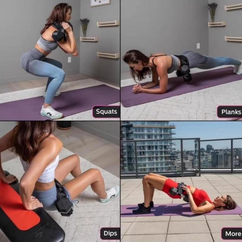 Exercise Hip Thrust Belt Workout Equipment Weighted Adjustable for Glute Strength Training, Use with Heavy Duty Kettlebells