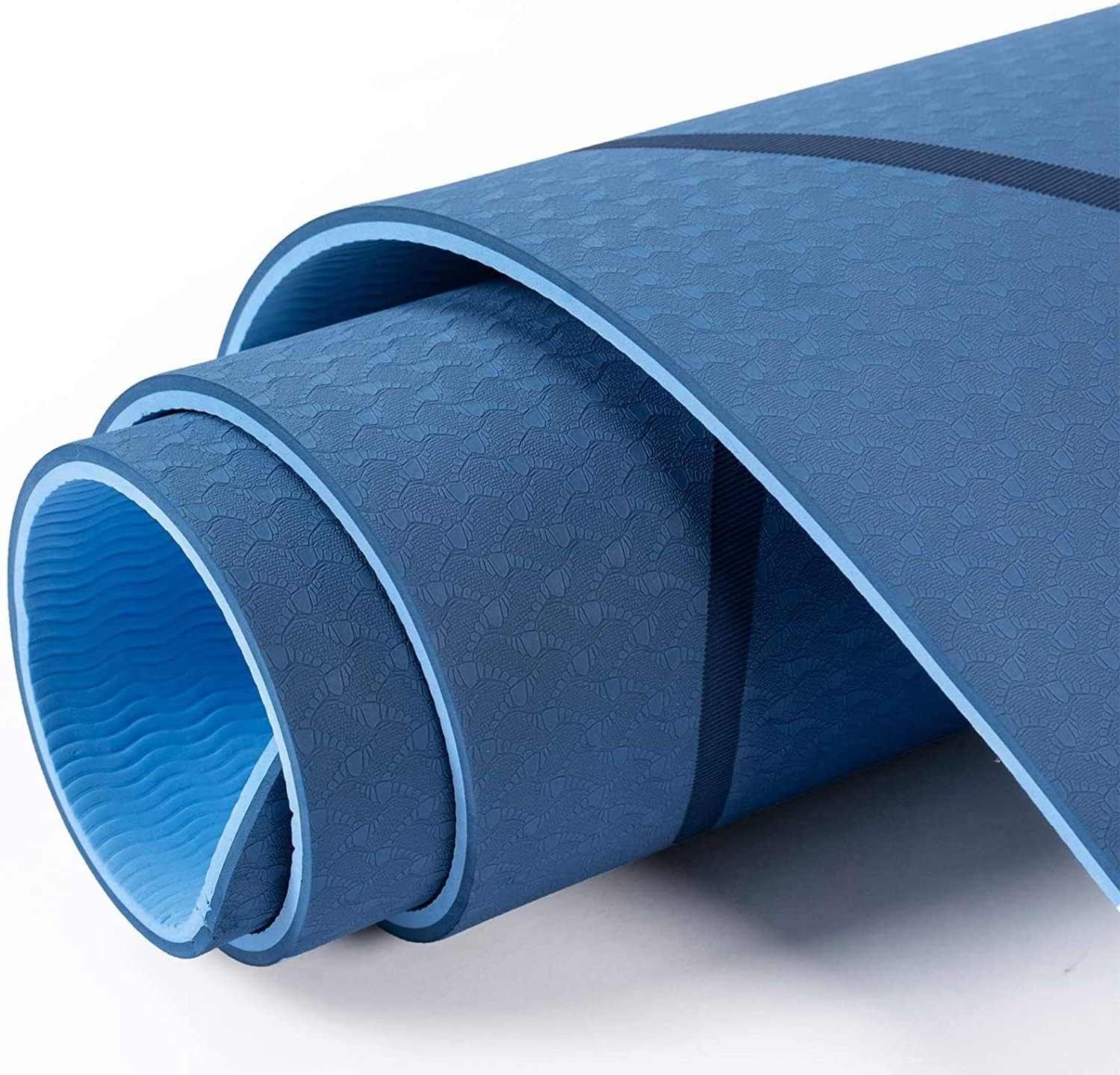 HJB VISSO Yoga Mat, Non Slip Pilates Fitness Exercise Mat with Alignment Marks for Women Men, 183 x 61 x 0.6cm Thick Eco Friendly TPE, Carrying Strap & Storage Bag Included